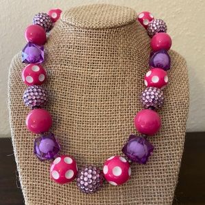 Pink and Purple bubblegum necklace